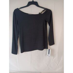 Nine West Black Off-Shoulder Long Sleeve Top S